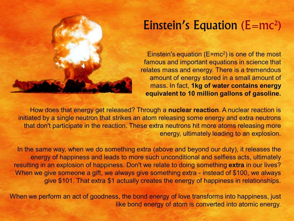 Einstein’s Equation Acts of Goodness